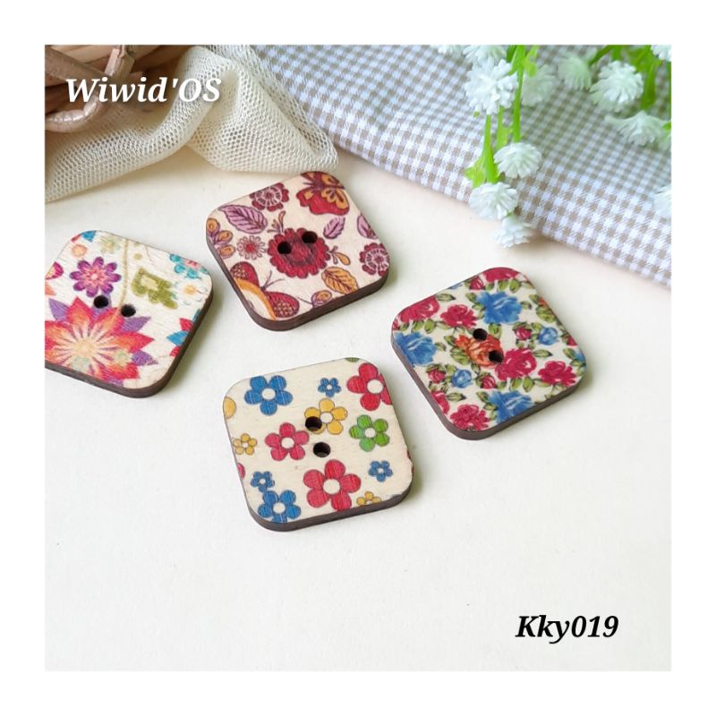 (5 bj) KANCING KOTAK MOTIF 3 cm KKY019