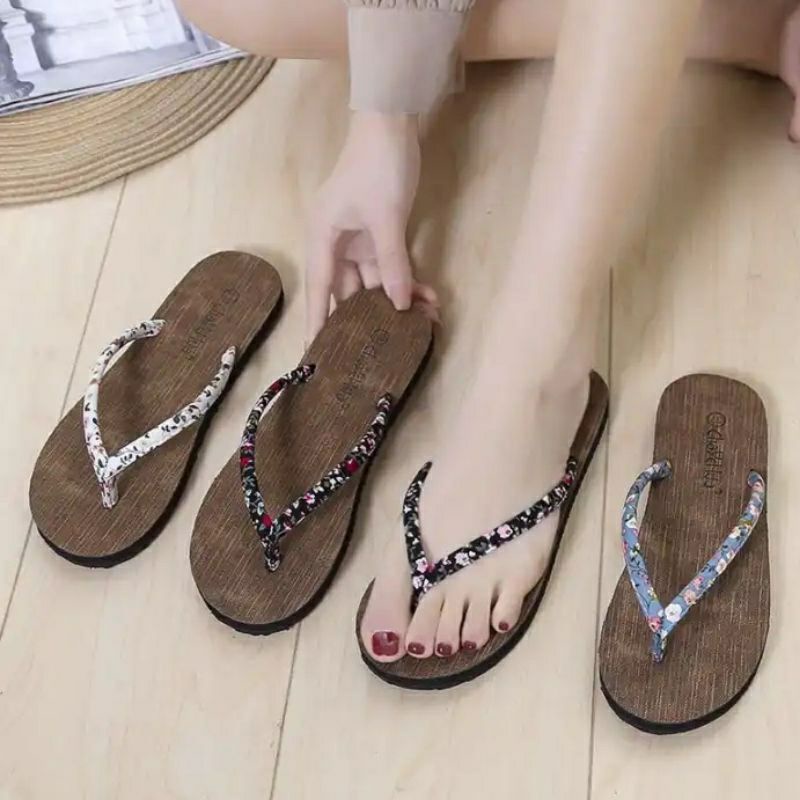 SANDAL JEPIT TALI WANITA MOTIF BUNGA