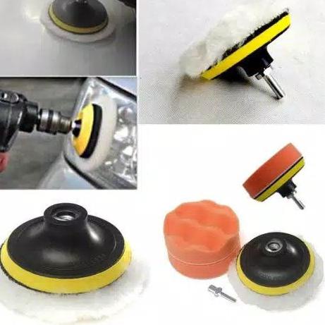 Diskon Murah Busa Pad Buff kit 7PCS Backing Pad dan Drill Adapter Poles untuk Mobil 7 buffing 3inch spons kompon