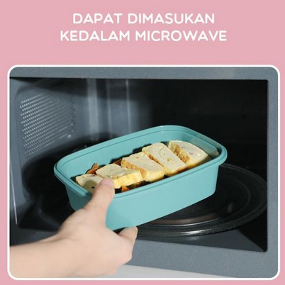 SAMONO STW10 Kotak Makan Bento Microwaveable Lunch Box Susun Food Grade Material 2 Tingkat