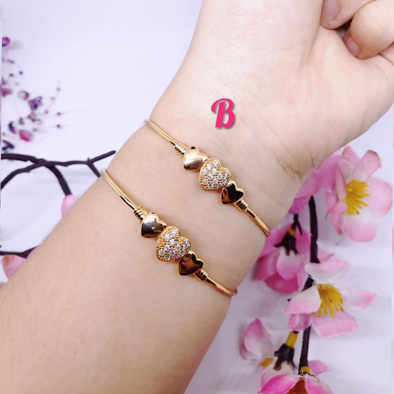 Gelang bangle bola ukir bell permata zircon all size bisa diatur sesuai tangan HY