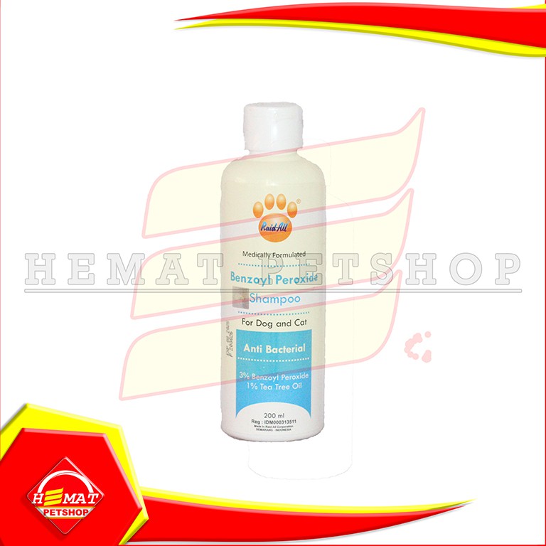 Shampoo Kucing&amp;Anjing Raid All  Benzoyl 200 ML