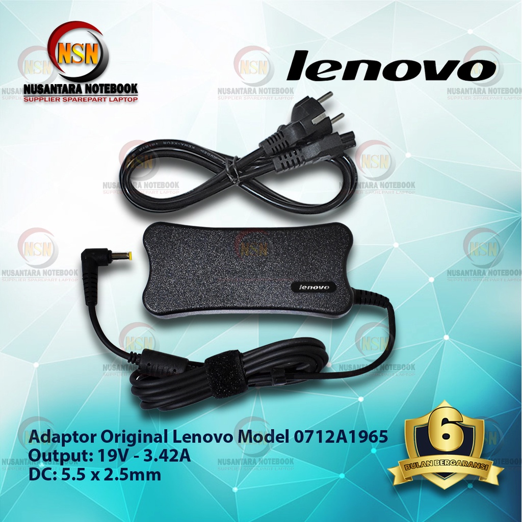 Adaptor Original Laptop Lenovo 19V 3.42A DC 5.5x2.5mm