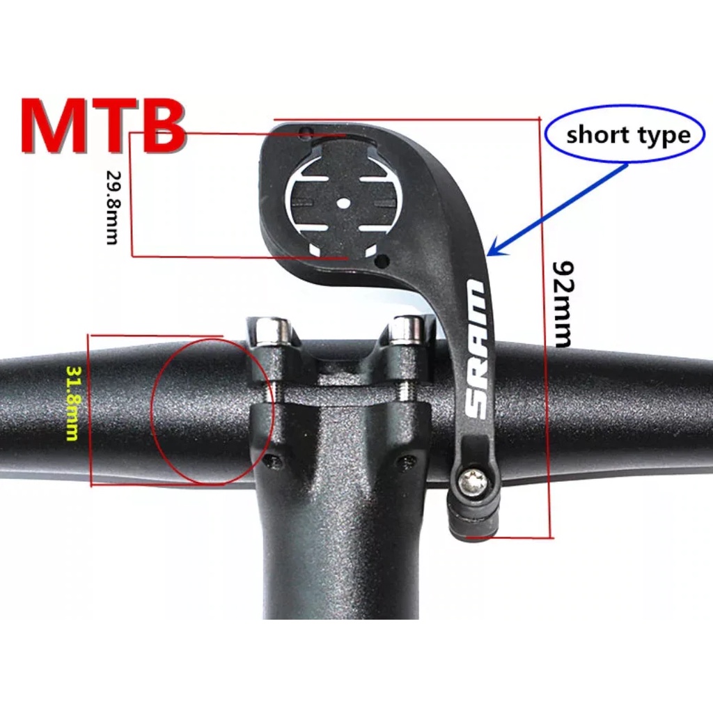 YGRETTE - SRAM Mount Holder GPS Sepeda for Garmin Edge 200/500/520  Bicycle Computer Mount Sram Computer Mount handlebar support Garmin Edge 130 200 510 520 810 820 1000 1030 iGPSPOR bryton Rider