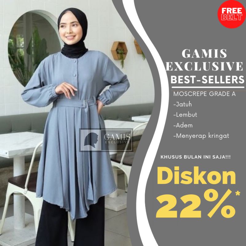 Baju gamis kekinian 2021 terbaru tunik wanita moscrape busui full kancing jumbo premium