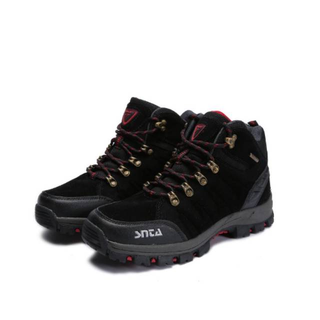 Sepatu SNTA 479 Mid Series Black - Sepatu Gunung Outdoor Get Tali Cadangan
