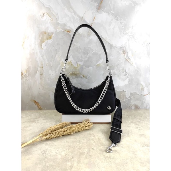 TB Mercer Nylon Small Shoulder Bag Black