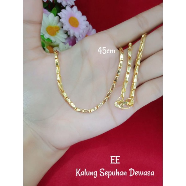 gelang dan kalung berlapis emas 24k asli motif padi