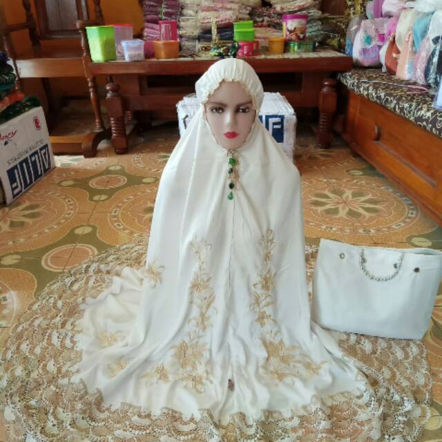 Mukena luna maya bahan maxmara premium mix bordir asli kain(ORI IRVANA INDONESIA)