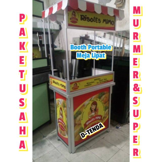 Paket Hemat Usaha Booth Portable Lipat Makanan & Minuman Full Print