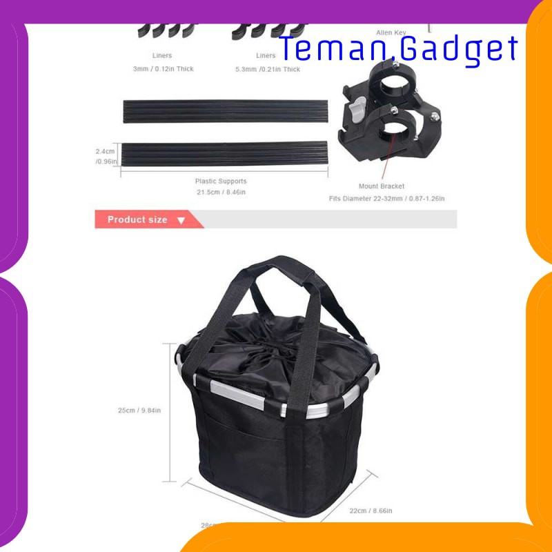 TG-IB479 DEEMOUNT Keranjang Sepeda Strorage Basket Carrying Pouch - BSK-001