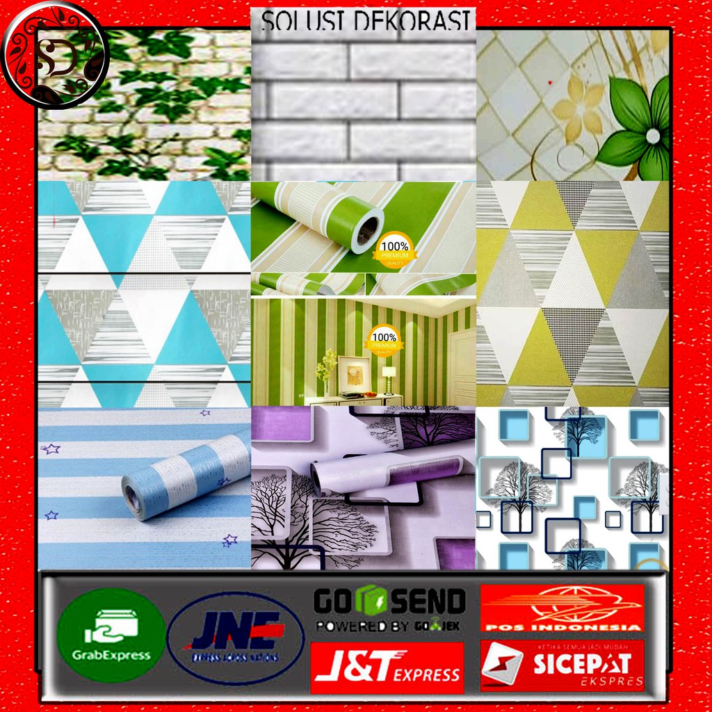 Wallpaper Dinding Murah | Size 45 CM x 10 M | Motif Kotak 3D | Anti Air | Solusi Dekorasi