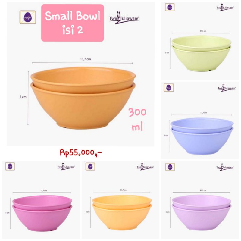 Mangkok Mangkuk Anak BPA Free Anti Microbial Small Bowl Twin Tulipware