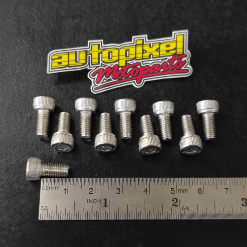 Baut L stainless 5x10 ukuran baut drat 8 panjang 1cm