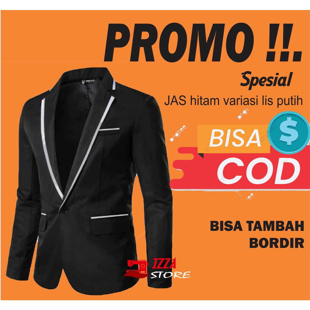 (BISA COD) JAS almamater OSIS sekolah hitam variasi lis putih | Jas blazer pria warna hitam / jas korea / jas almamater / jas formal / jas polos / pashion pria / jas nikah / blazer / Jas Almamater, Jas Sekolah, Jas Pesantren