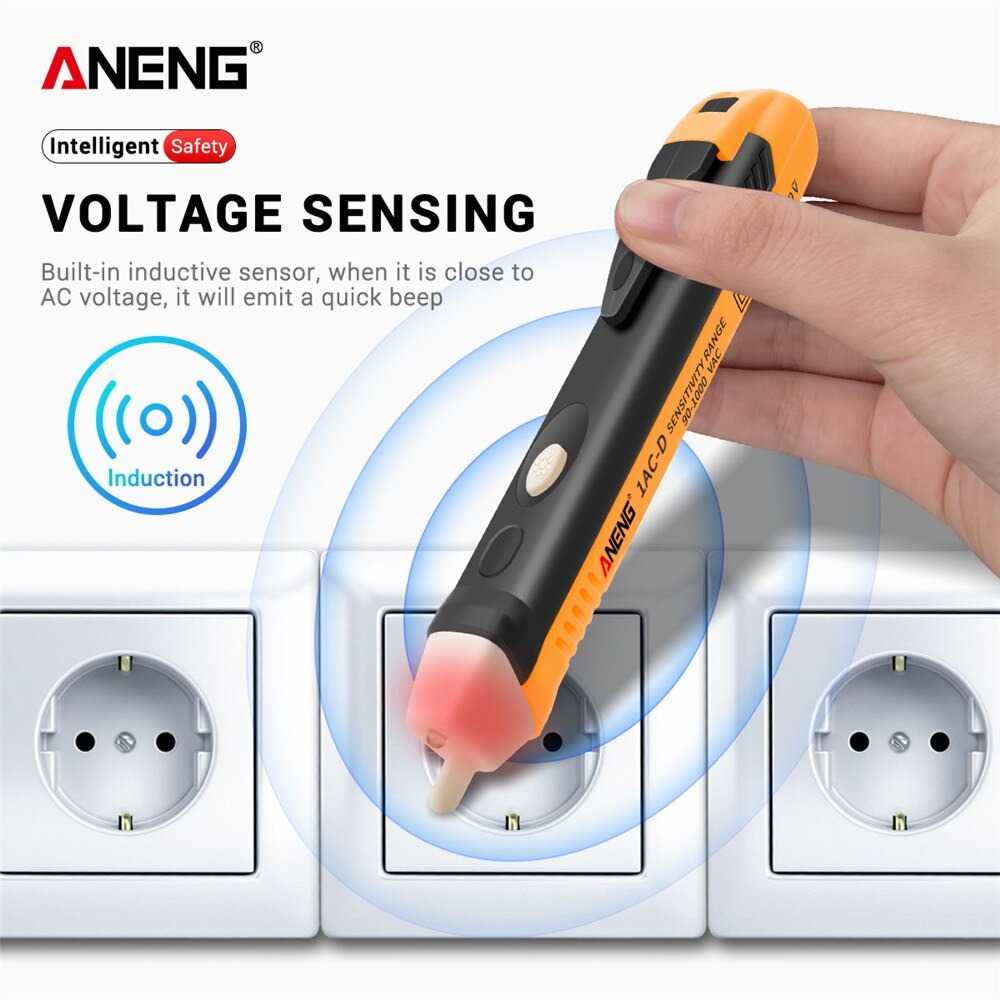 ANENG Testpen Tespen Tester Non Contact AC Voltage Detector 90V-1000V - 1AC-D Plus