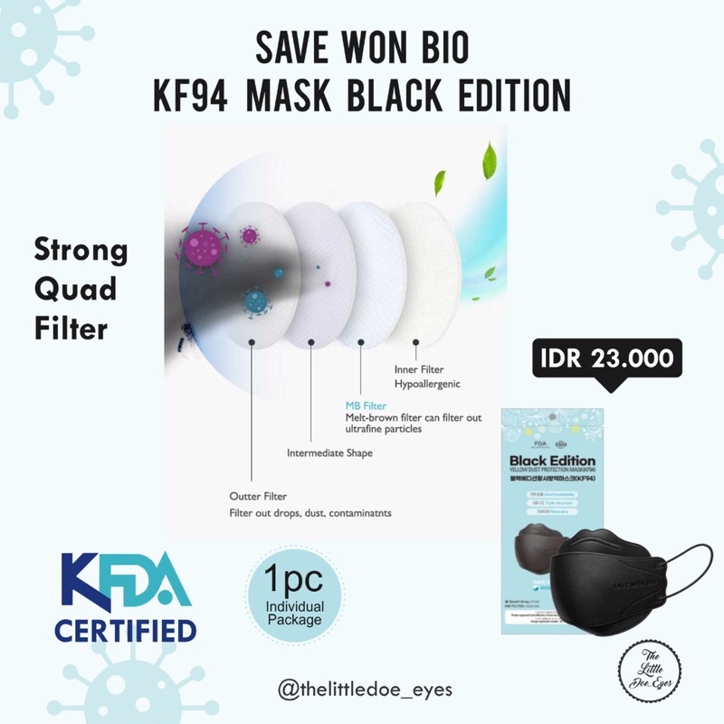 Hwipure / save won bio KF94 Mask 4 PLY