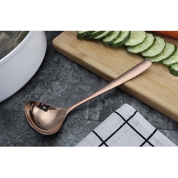 SENDOK SAYUR KUAH SOP BULAT BAHAN STAINLESS / SMALL LADLE SOUP SPOON / SENJOK SAJI MAKANAN