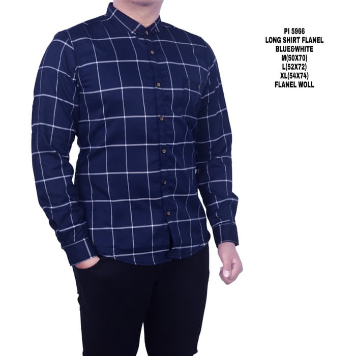 StarSeller FLANEL TARTAN PRIA LEVIS HITAM & ABU-ABU