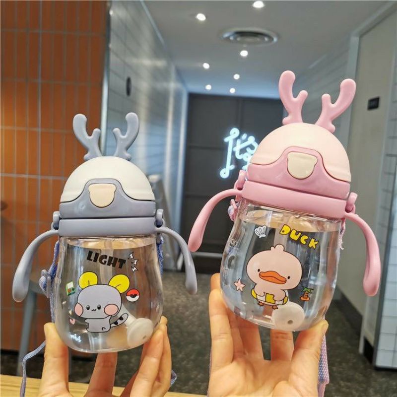 BABY SIPPY CUP / BABY STRAW CUP/ Botol Minum bayi Sedotan 280ML 370ML Botol Minum DEER RUSA jerami