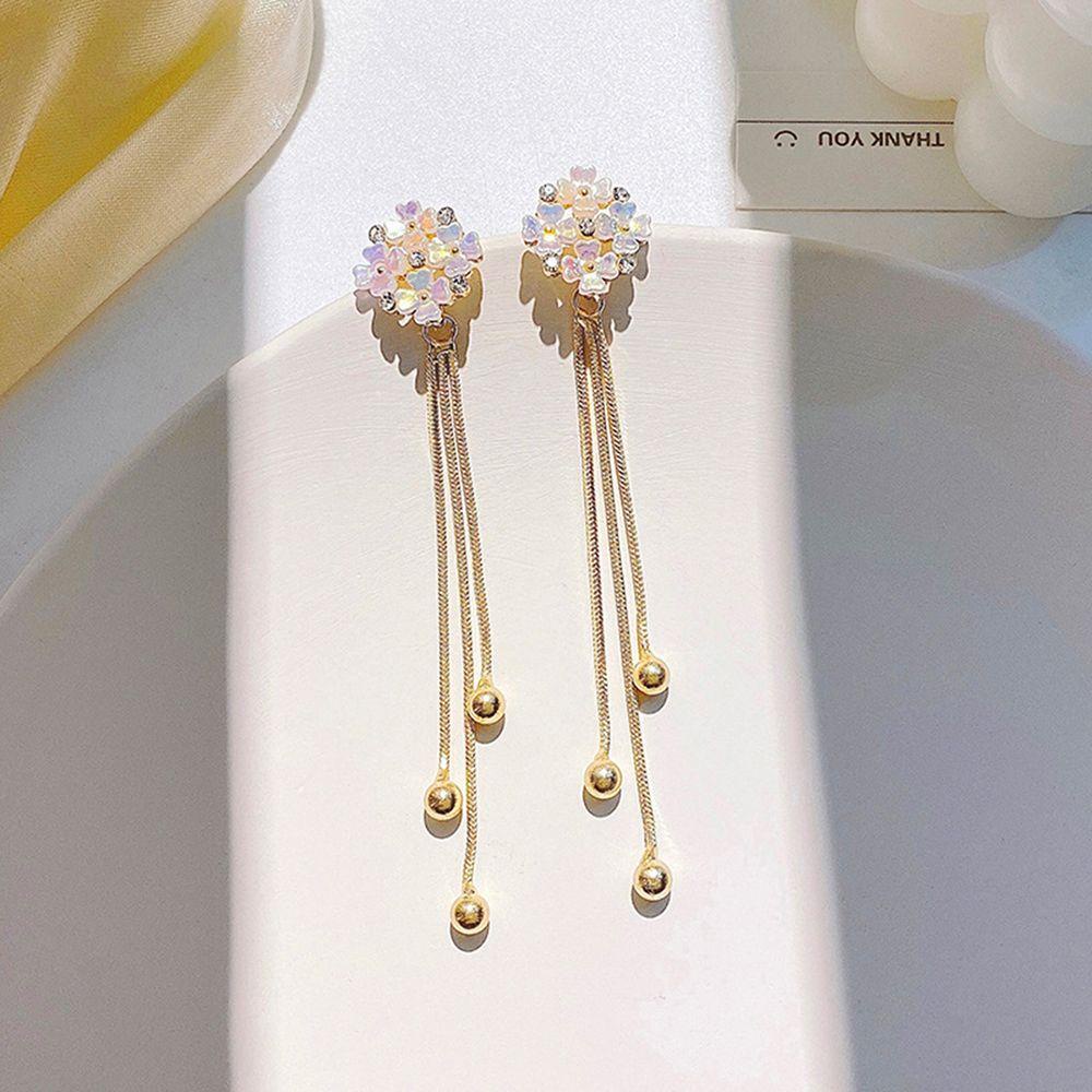 Needway   Bunga Menjuntai Anting Kepribadian Retro Elegan Perempuan Halus Gadis Stud Earrings