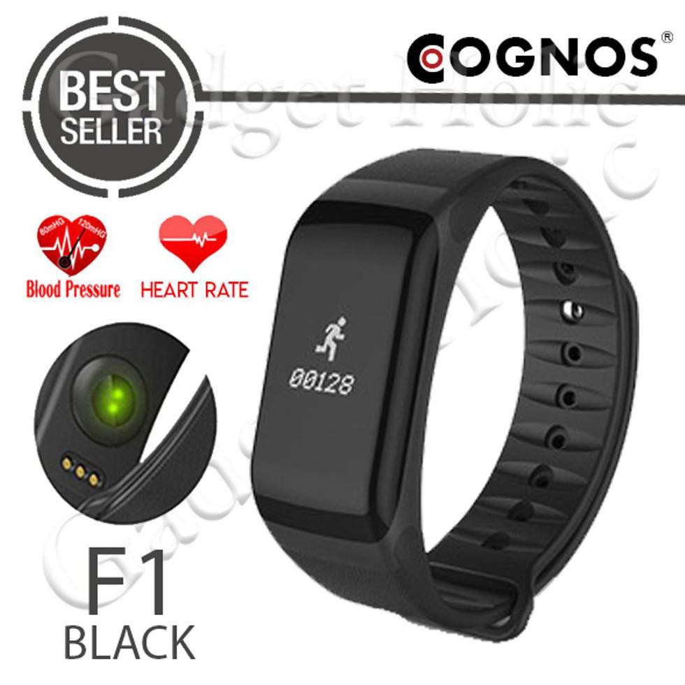 Cognos F1 Smartband Heart Rate Blood Pressure Wristband Smart Watch Smart Band Smartwatch - Hitam