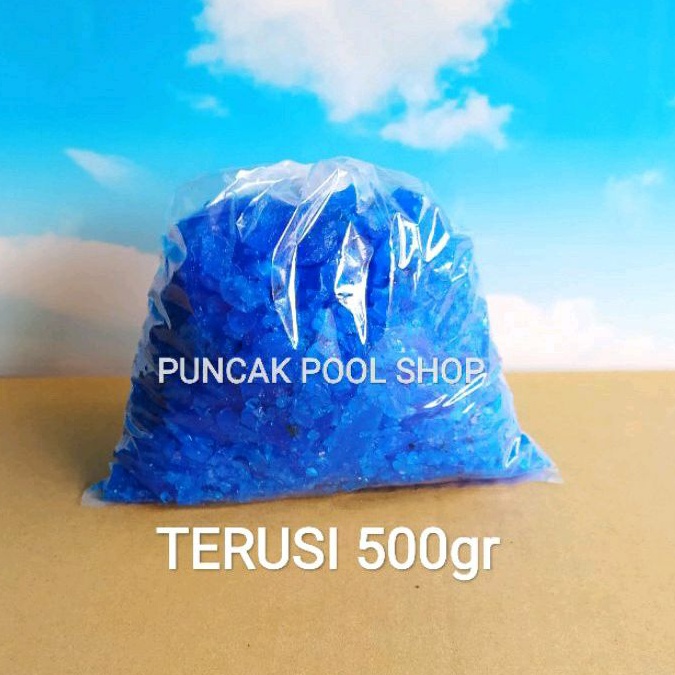Terusi anti lumut 500gr / Terusi kolam renang / Copper sulfat