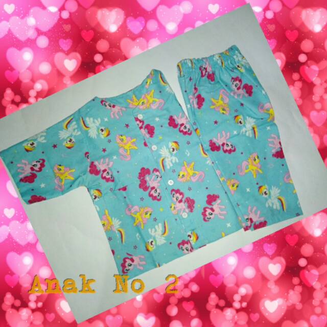 Baju tidur Kuda poni biru