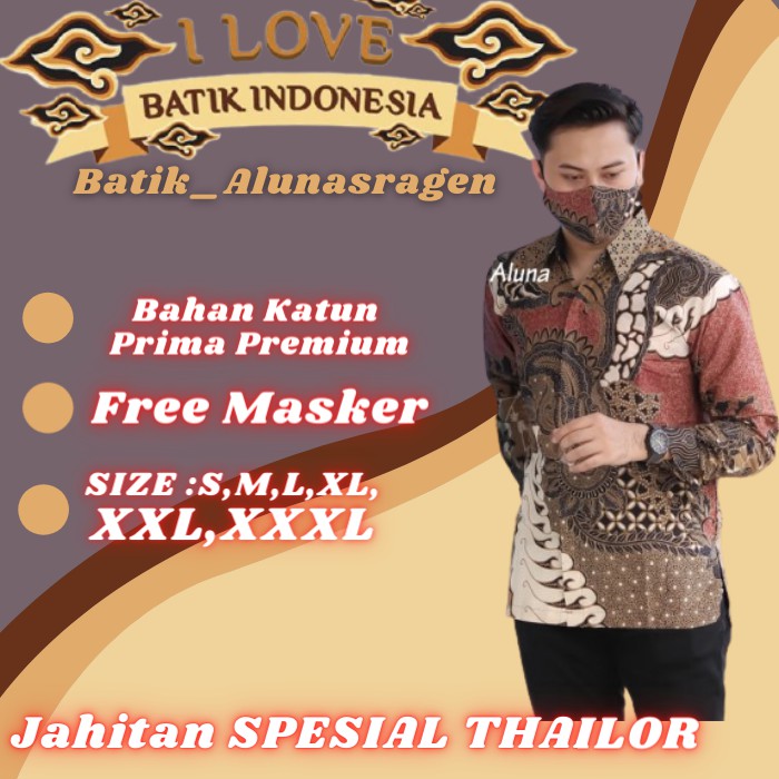 Baju Batik Pria Lengan Panjang Premium Aluna PCW 118 Aluna pria