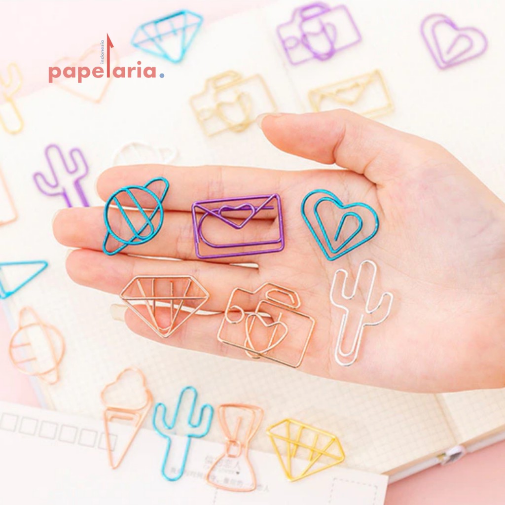 

[Papelaria.id] MURAH Klip Kertas / Bookmark Metalic Lucu Warna Warni