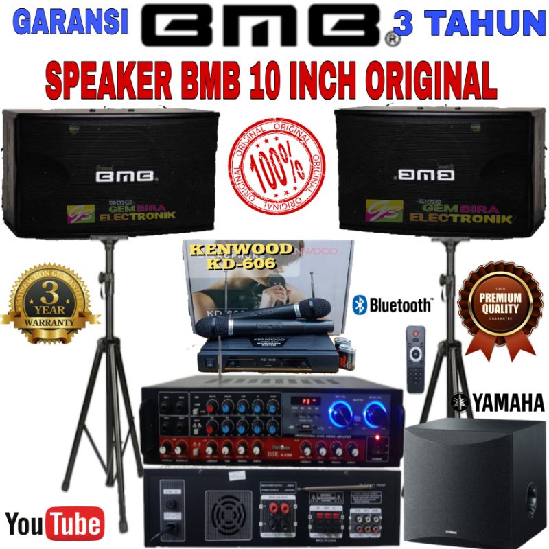 Paket Karaoke Hometheatre Speaker BMB 10 inch Subwoofer Yamaha