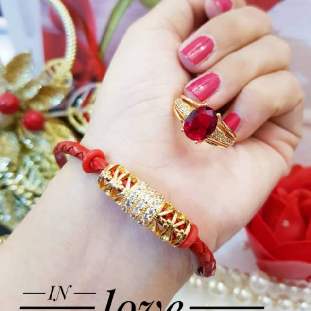 Xuping gelang dan cincin lapis emas 18k 1633