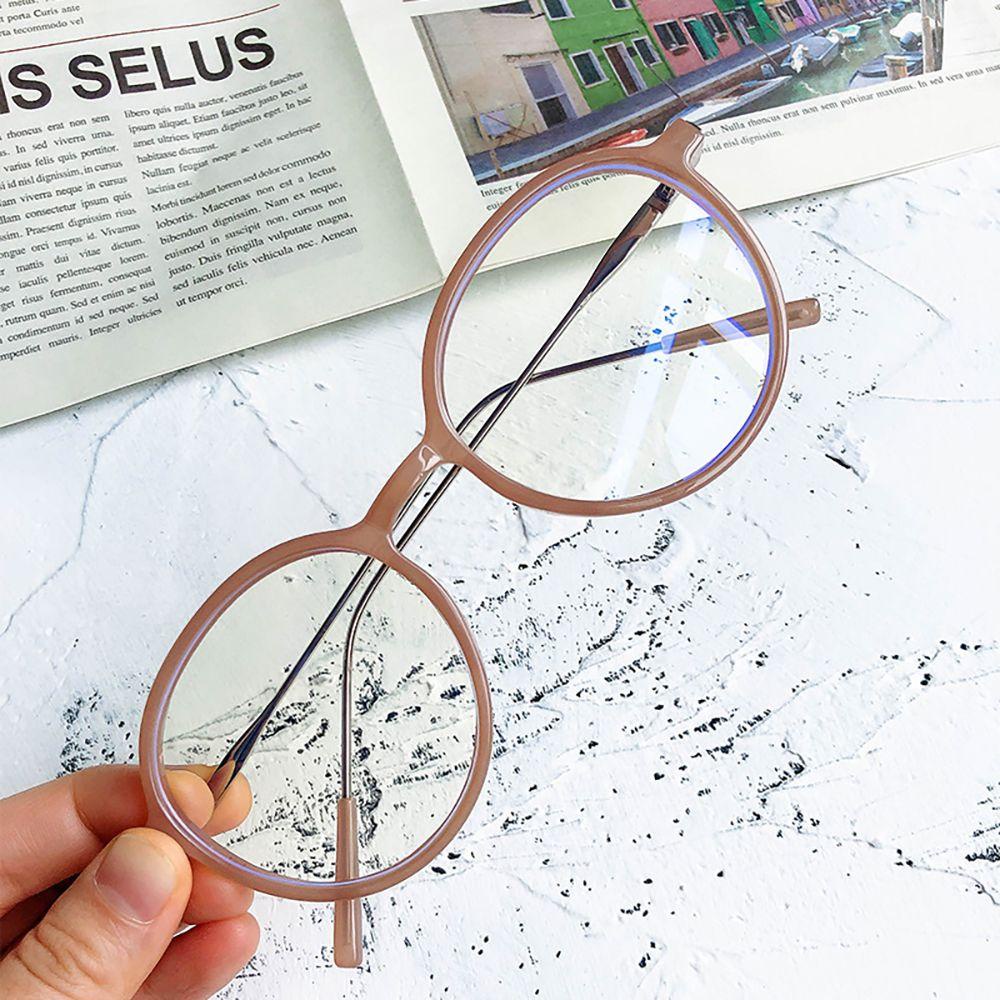 Agustina Bingkai Bulat Spectacles Personality Retro Simple Anti Radiasi Kacamata Anti Cahaya Biru Pria Kacamata Baca Lensa Bening Kacamata Kacamata Optik