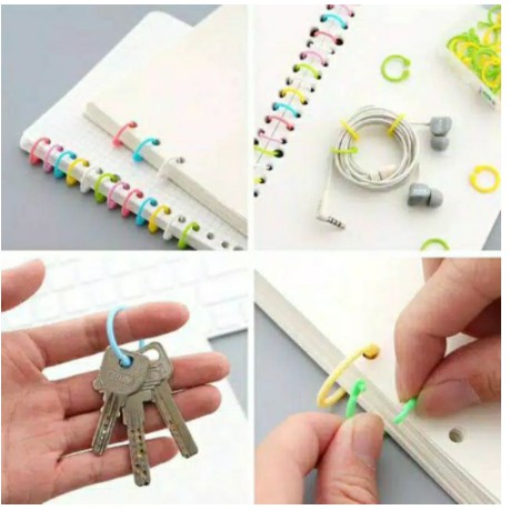 

1Pc Ring Kertas Plastik Loose Leaf Binder Buku Craft Notebook Circle Album Keychain Easy HOLDER