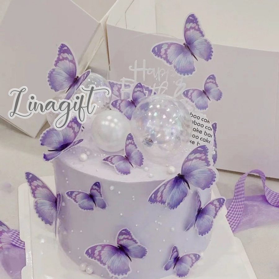 ( Set 5 Pc ) TOPPER CAKE BUTTERFLY / TOPER KUE KUPU - KUPU / HAPPY BIRTHDAY CAKE DECORATION SUPPLIES AESTHETIC / FLOWER WRAPPING / AKSESORIES BUKET BUNGA / RANGKAIAN BUNGA / ELEGANT VINTAGE CUTE CLASSIC BAGUS ESTETIK