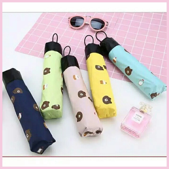 COD SHENAR PAYUNG LIPAT KARAKTER BUAH&amp;BEAR LUCU DAN UNIK KOREAN DESIGN STYLE ANTI SINAR UV MATAHARI UNTUK HUJAN