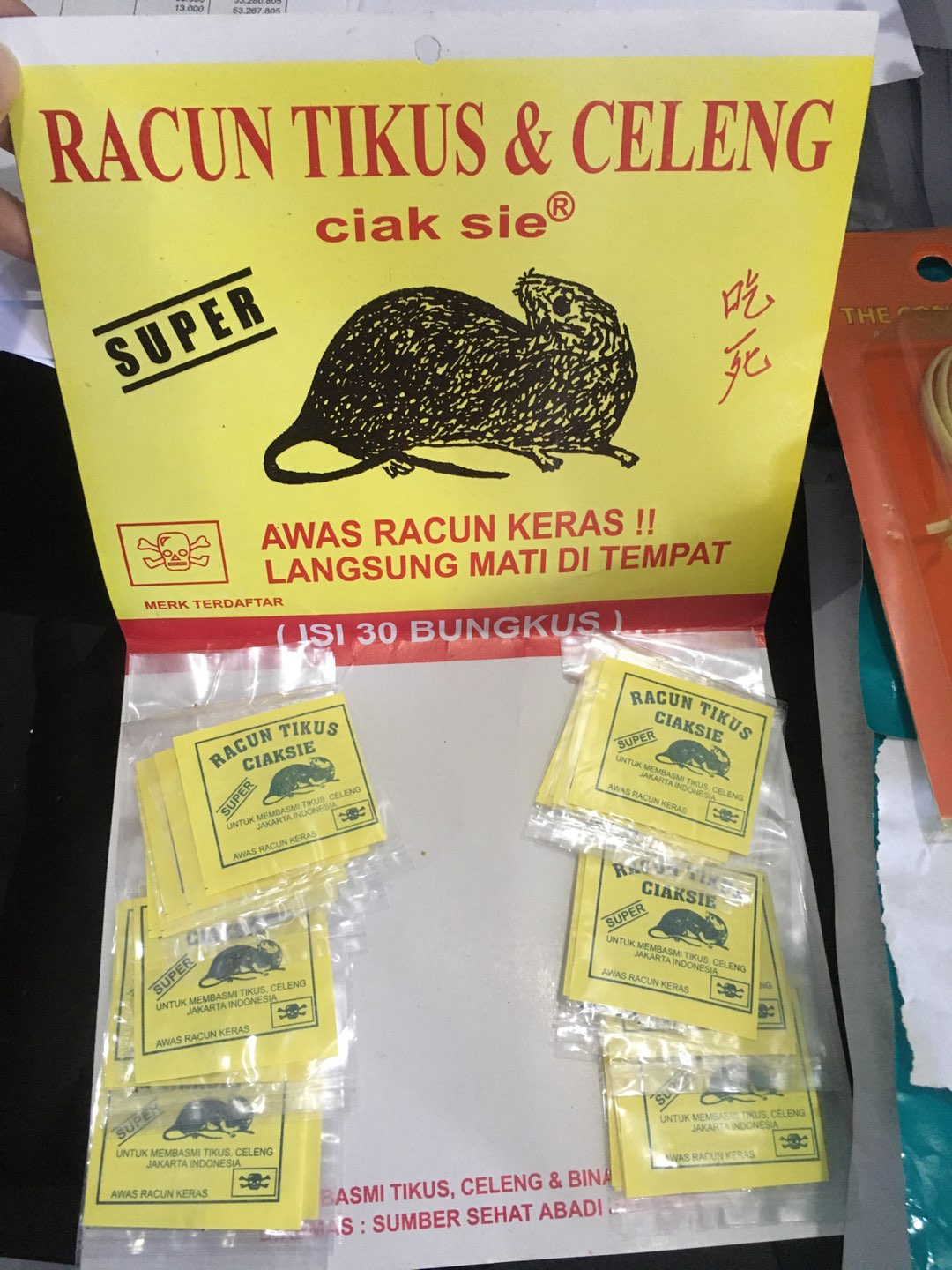 Racun Tikus Celeng Merk Ciaksie Ciak Sie Mati Di Tempat 1 Lembar Isi 30