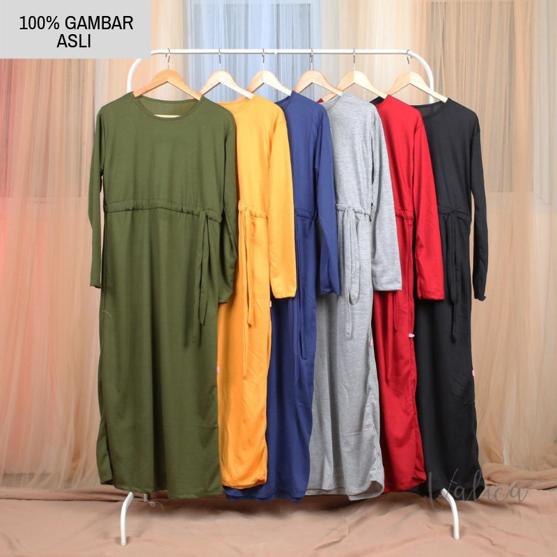 (COD) Daily Things Gamis Pinggang Serut Adni Fit XL LD 100cm