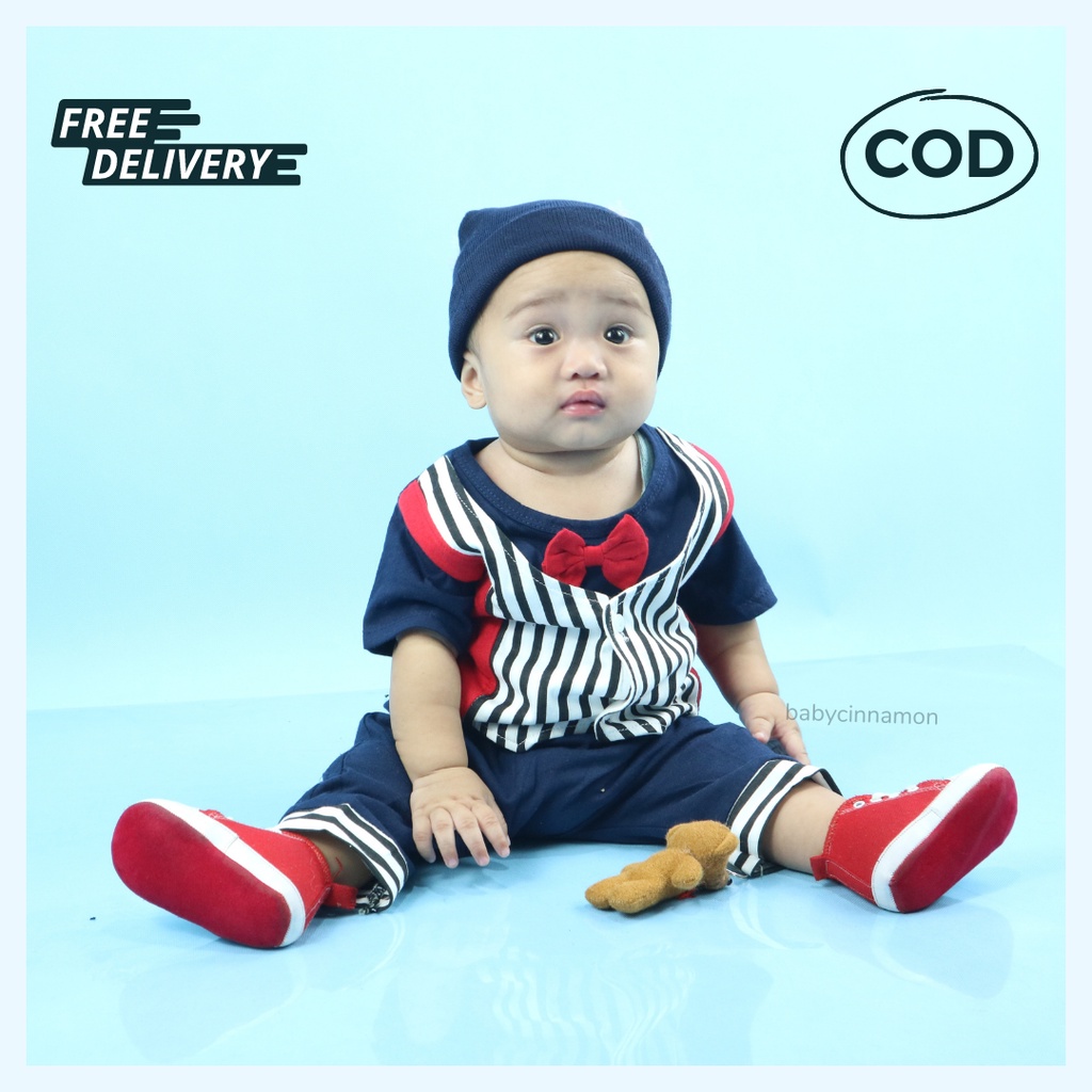 Setelan Rompi Baby Colin uk 3-18 Bulan / Export Class Set  Baju Bayi Laki Kaos Rompi Celana Lengan