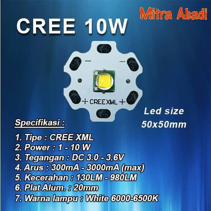 HPL CREE 10W PUTIH/WHITE XML DIAMETER 20 MMELKT_381