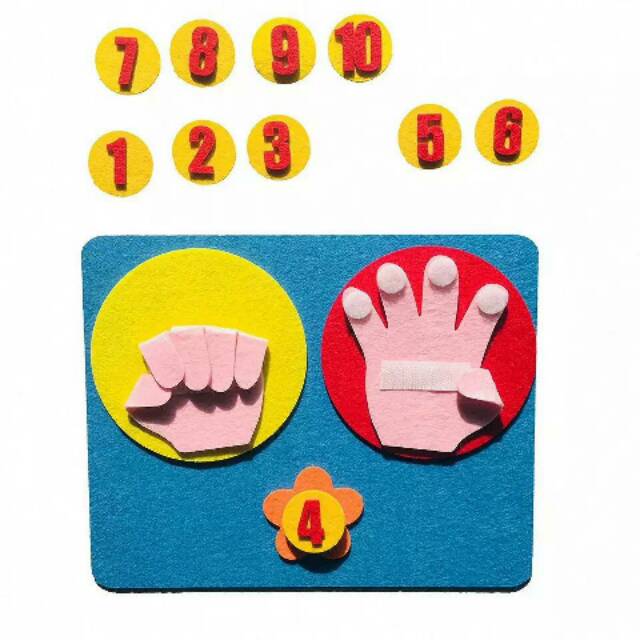 

1 set handmade felt finger numbers math