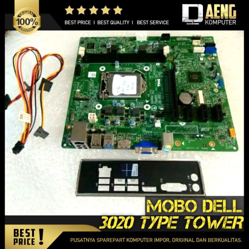 Motherboard Mainboard Mobo ddr3 Intel Dell Optiplex 3020 Type Tower Model PSU 8 pin Original Murah