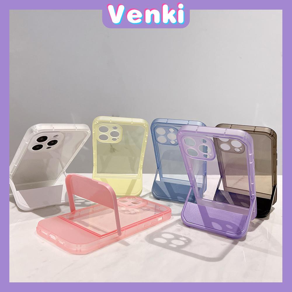 iPhone Case Silicone Soft Cover Folding Stand Clear Candy Color Airbag Shockproof Camera Cover Protection Compatible For iPhone 11 iPhone 13 Pro Max iPhone 12 Pro Max iPhone 7 Plus