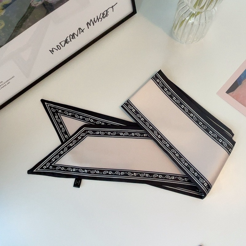 SYAL POLOS HIGH-END TWILLY KOREA IKAT LEHER PITA TAS SCARF WANITA KOREAN STYLE LETTER HURUF ELEGANT HIGH END ELEGAN SELENDANG SILK SUTRA SATIN-A