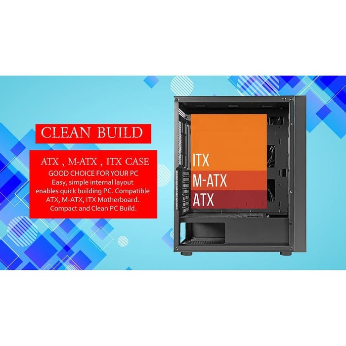 CUBE GAMING XAURES BLACK - ATX - LEFT SIDE TEMPERED GLASS - PSU COVER - RGB FRONT PANEL