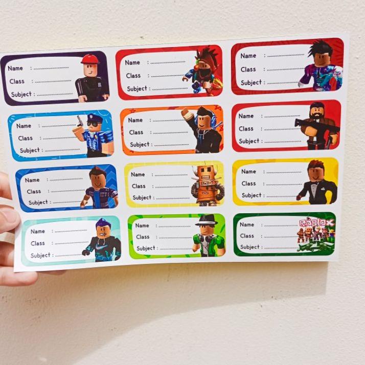 

국 STIKER LABEL BUKU ROBLOX LABEL BUKU TULIS SEKOLAH LABEL NAMA COWOK GAME KELAS Trendy