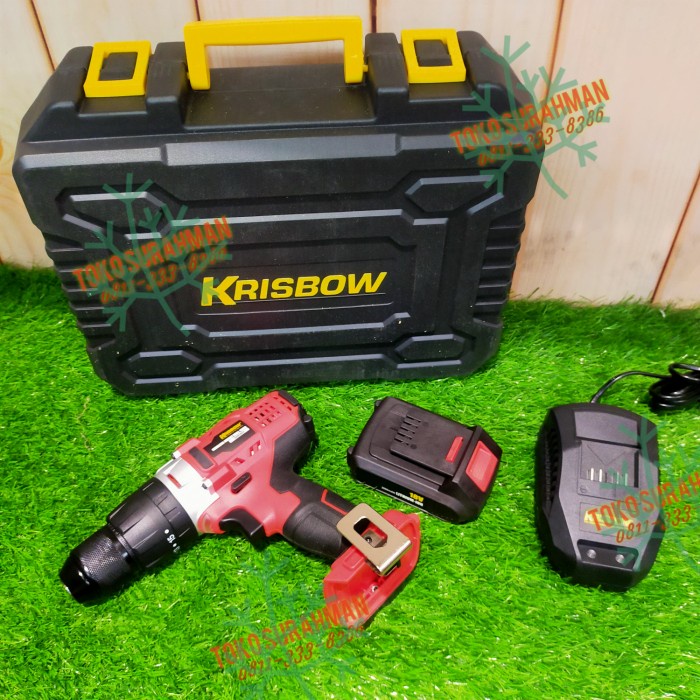 Set Bor Baterai Lithium dan Charger Krisbow