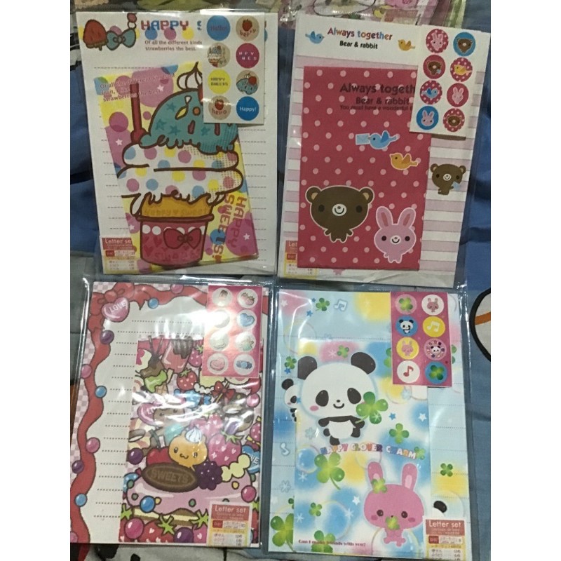 

PANDA BEAR RABBIT BUNNY LETTER SET KERTAS SURAT JEPANG MADE IN JAPAN IMPORTED MEMO STICKY NOTE NOTEPAD STATIONERY