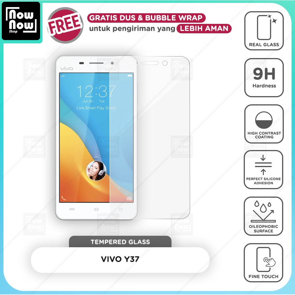 Tempered Glass Anti Gores Vivo Y37 Screen Guard Protector 9H Kaca Temperglass