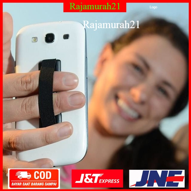 Sling Grip Holder Smartphone Jari Anti Slip - Black